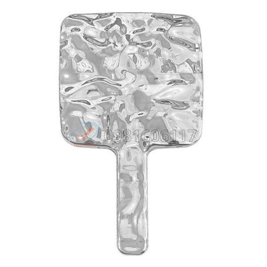 Gương Bạc Vuông Cầm Tay Hoạ Tiết Sóng Nước